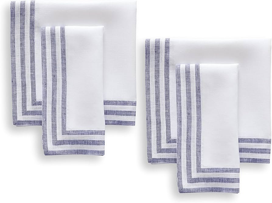 Garengeverfde Servetten Met Blauwe Streep Cotton Tote Factory | Cotton Tote Factory Garengeverfde Servetten Met Blauwe Streep Cotton Tote Factory